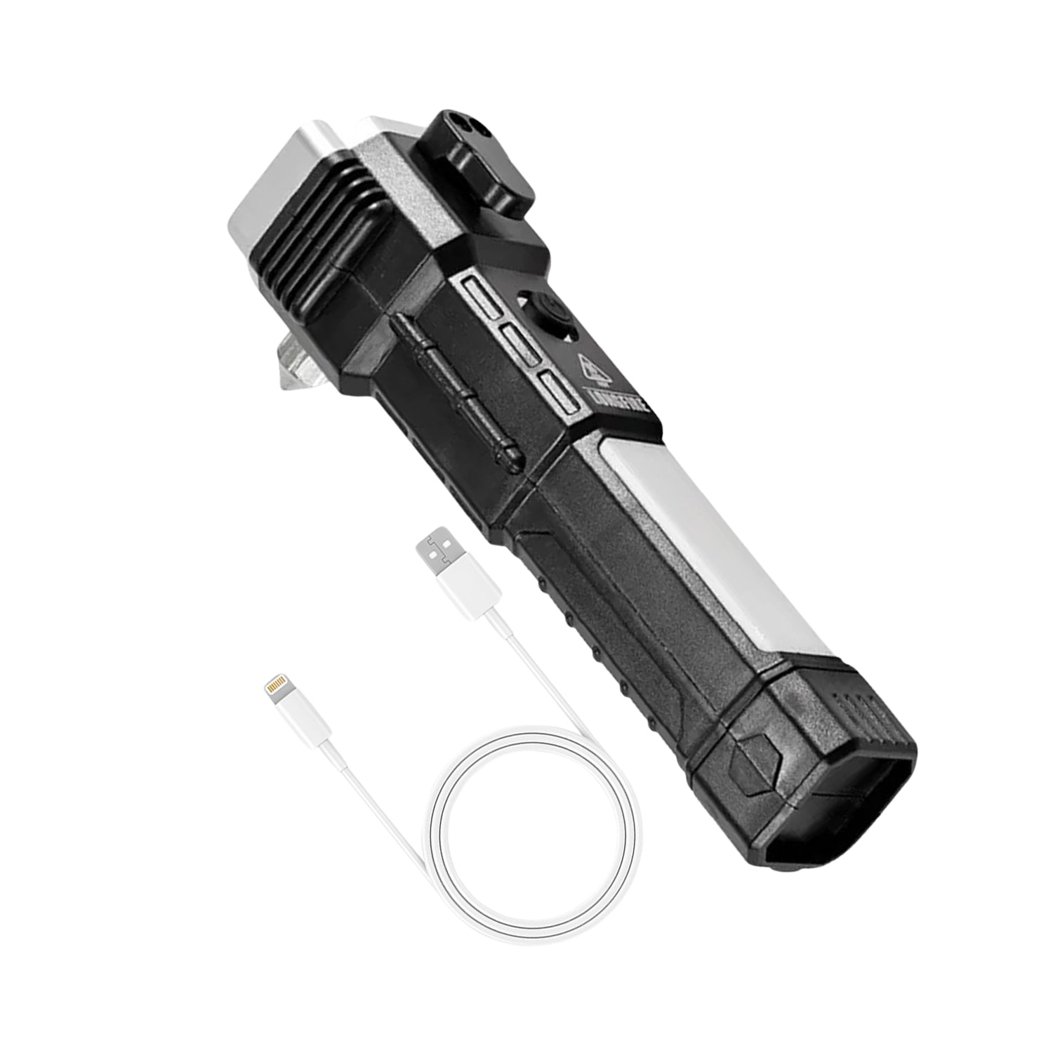 Portable 3w Rechargeable Torch LED Flashlight Long Distance Beam Range, Hammer and Strong Magnets, Window Glass and Seat Belt Cutter 4 Modes for Car Camping Hiking Indoor Outdoor Portable 3w Rechargeable Torch LED Flashlight Long Distance Beam Range, Hammer and Strong Magnets, Window Glass and Seat Belt Cutter 4 Modes for Car Camping Hiking Indoor Outdoor